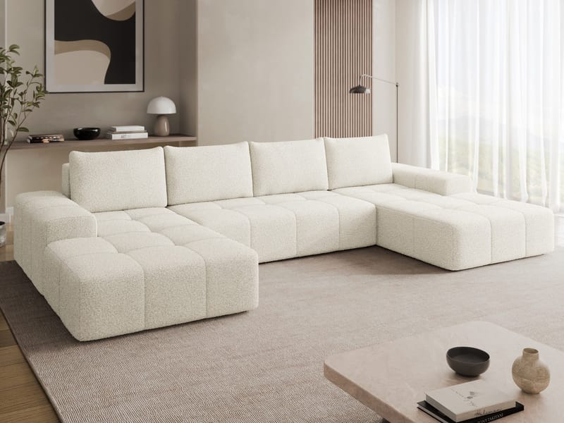 Falor 5-seters U-formet sovesofa - Offwhite - Møbler - Sofaer - Sovesofaer - Hjørnesovesofa