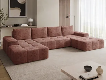 Falor 5-seters U-formet sovesofa - rosa - Møbler - Sofaer - Sovesofaer - Hjørnesovesofa