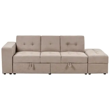 Falster 3-seters Sovesofa 90x150 cm med Oppbevaring i Stoff - Taupe - Møbler - Sofaer - Sovesofaer - 3 seters sovesofa