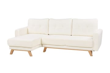 Faustin Hjørnesovesofa 3-seter - Hvit/Lyst tre - Møbler - Sofaer - Sovesofaer - Hjørnesovesofa