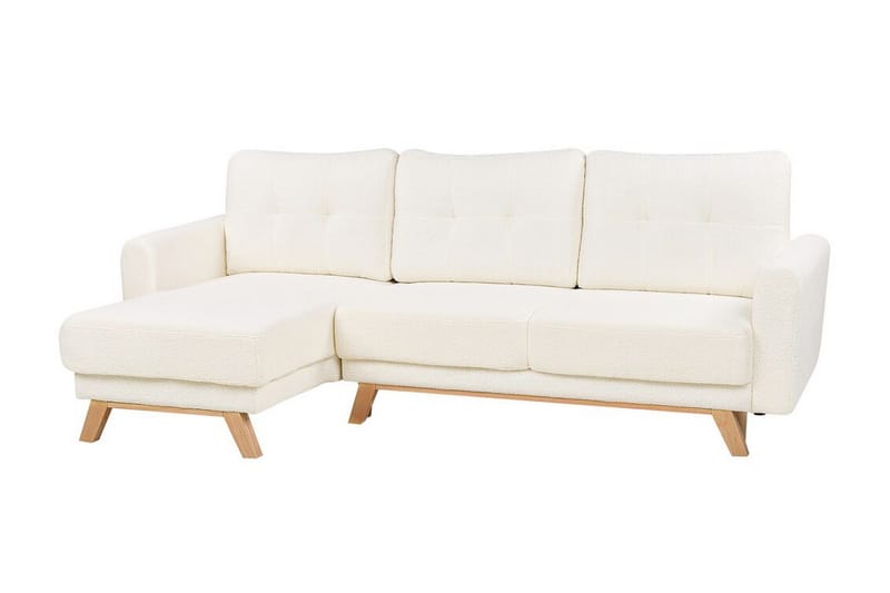 Faustin Hjørnesovesofa 3-seter - Hvit/Lyst tre - Møbler - Sofaer - Sovesofaer - Hjørnesovesofa