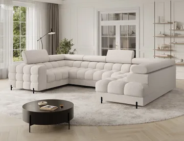 Fectory 6-seters Bubblig hjørnesovesofa med sjeselong og oppbevaring H øyre - Baffix 20 - Møbler - Sofaer - Sovesofaer - Hjørnesovesofa