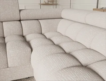 Fectory 6-seters Bubblig hjørnesovesofa med sjeselong og oppbevaring Høyre - Baffix 20 - Møbler - Sofaer - Sovesofaer - Hjørnesovesofa