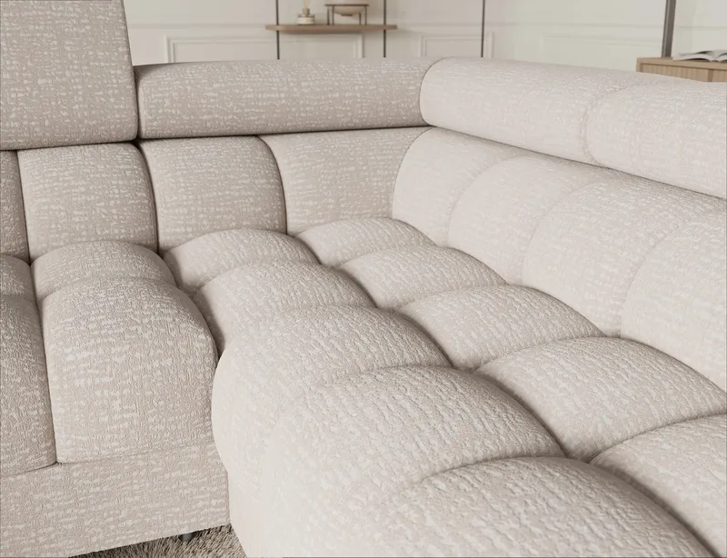 Fectory 6-seters Bubblig hjørnesovesofa med sjeselong og oppbevaring Høyre - Baffix 20 - Møbler - Sofaer - Sovesofaer - Hjørnesovesofa