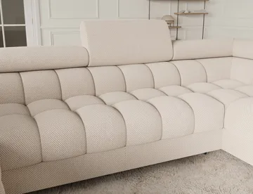 Fectory 6-seters Bubblig hjørnesovesofa med sjeselong og oppbevaring Høyre - Calmora 18 - Møbler - Sofaer - Sovesofaer - Hjørnesovesofa