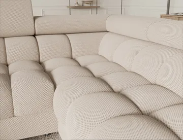 Fectory 6-seters Bubblig hjørnesovesofa med sjeselong og oppbevaring Høyre - Calmora 18 - Møbler - Sofaer - Sovesofaer - Hjørnesovesofa