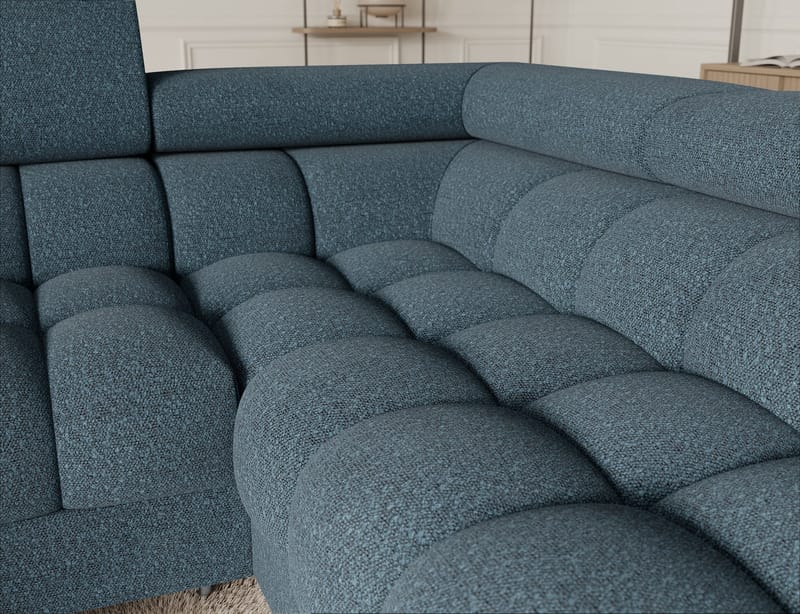 Fectory 6-seters Bubblig hjørnesovesofa med sjeselong og oppbevaring Høyre - Jaffray 40 - Møbler - Sofaer - Sovesofaer - Hjørnesovesofa