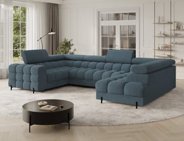 Fectory 6-seters Bubblig hjørnesovesofa med sjeselong og oppbevaring Høyre - Jaffray 40 - Møbler - Sofaer - Sovesofaer - Hjørnesovesofa
