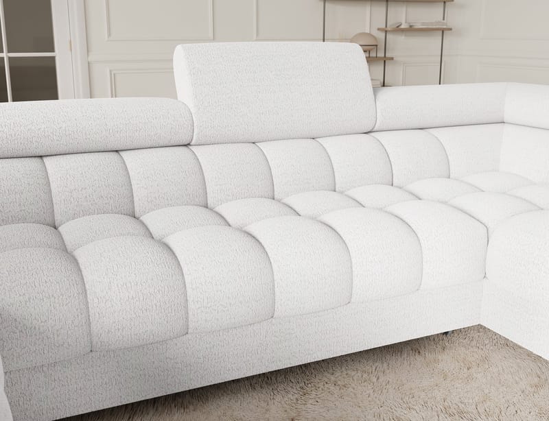 Fectory 6-seters Bubblig hjørnesovesofa med sjeselong og oppbevaring Høyre - Royal 01 - Møbler - Sofaer - Sovesofaer - Hjørnesovesofa