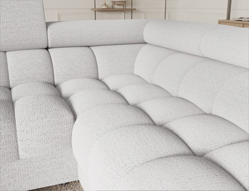 Fectory 6-seters Bubblig hjørnesovesofa med sjeselong og oppbevaring Høyre - Royal 01 - Møbler - Sofaer - Sovesofaer - Hjørnesovesofa