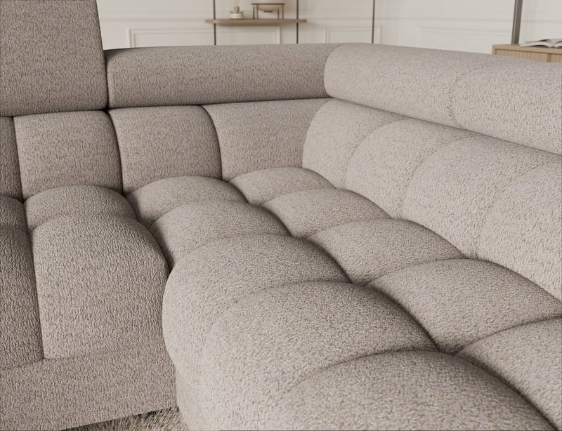 Fectory 6-seters Bubblig hjørnesovesofa med sjeselong og oppbevaring Høyre - Royal 18 - Møbler - Sofaer - Sovesofaer - Hjørnesovesofa