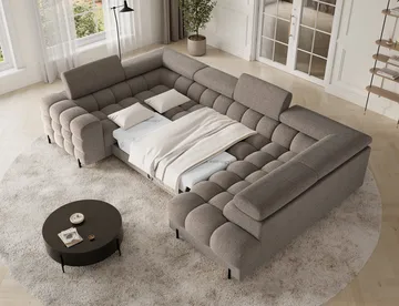 Fectory 6-seters Bubblig hjørnesovesofa med sjeselong og oppbevaring Høyre - Royal 20 - Møbler - Sofaer - Sovesofaer - Hjørnesovesofa