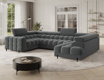 Fectory 6-seters Bubblig hjørnesovesofa med sjeselong og oppbevaring Høyre - Sola 06 - Møbler - Sofaer - Sovesofaer - Hjørnesovesofa