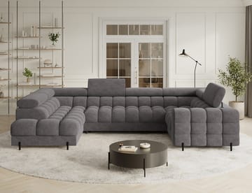 Fectory 6-seters Bubblig hjørnesovesofa med sjeselong og oppbevaring Venstre - Aura 04 - Møbler - Sofaer - Sovesofaer - Hjørnesovesofa