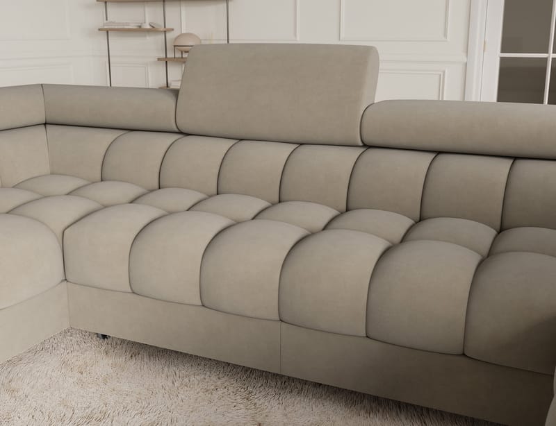 Fectory 6-seters Bubblig hjørnesovesofa med sjeselong og oppbevaring Venstre - Aura 18 - Møbler - Sofaer - Sovesofaer - Hjørnesovesofa