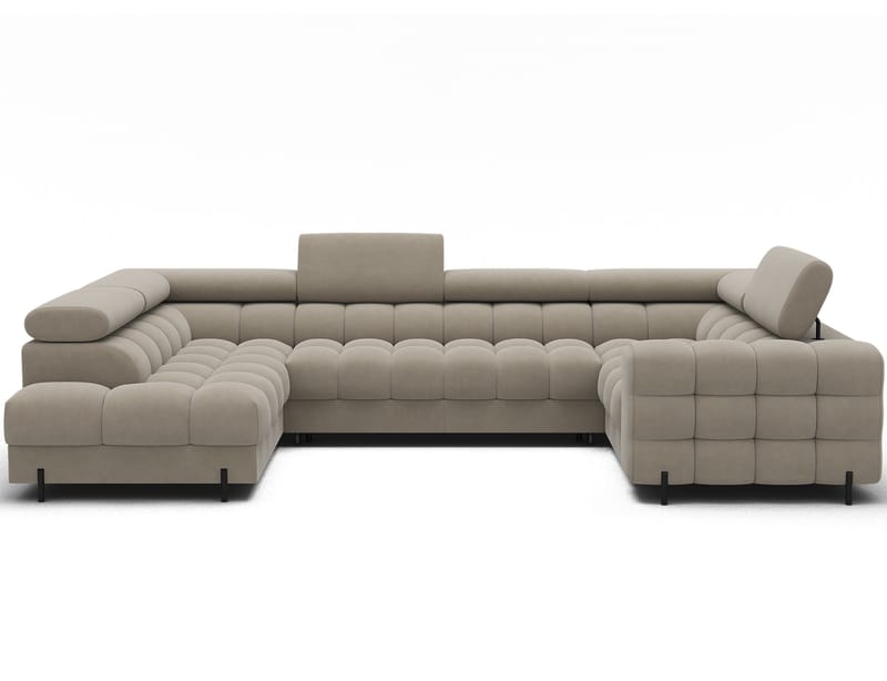 Fectory 6-seters Bubblig hjørnesovesofa med sjeselong og oppbevaring Venstre - Aura 18 - Møbler - Sofaer - Sovesofaer - Hjørnesovesofa