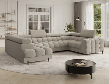 Fectory 6-seters Bubblig hjørnesovesofa med sjeselong og oppbevaring Venstre - Aura 18 - Møbler - Sofaer - Sovesofaer - Hjørnesovesofa