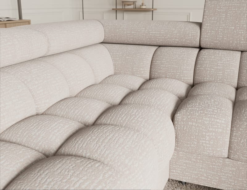 Fectory 6-seters Bubblig hjørnesovesofa med sjeselong og oppbevaring Venstre - Baffix 20 - Møbler - Sofaer - Sovesofaer - Hjørnesovesofa