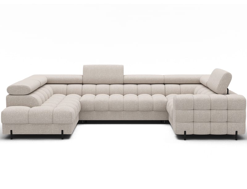 Fectory 6-seters Bubblig hjørnesovesofa med sjeselong og oppbevaring Venstre - Baffix 20 - Møbler - Sofaer - Sovesofaer - Hjørnesovesofa