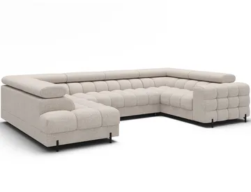 Fectory 6-seters Bubblig hjørnesovesofa med sjeselong og oppbevaring Venstre - Baffix 20 - Møbler - Sofaer - Sovesofaer - Hjørnesovesofa