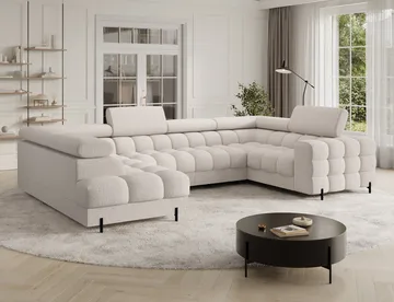 Fectory 6-seters Bubblig hjørnesovesofa med sjeselong og oppbevaring Venstre - Baffix 20 - Møbler - Sofaer - Sovesofaer - Hjørnesovesofa