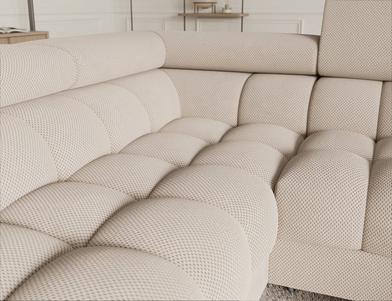Fectory 6-seters Bubblig hjørnesovesofa med sjeselong og oppbevaring Venstre - Calmora 18 - Møbler - Sofaer - Sovesofaer - Hjørnesovesofa
