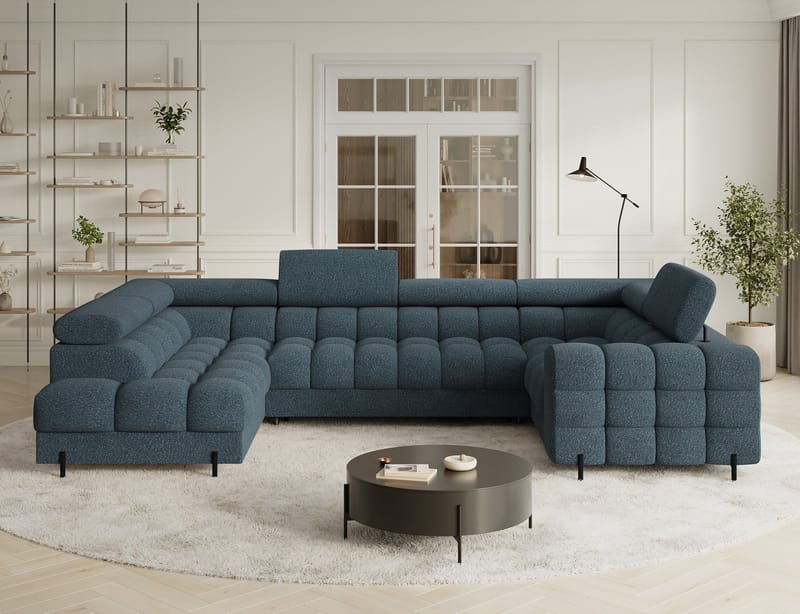 Fectory 6-seters Bubblig hjørnesovesofa med sjeselong og oppbevaring Venstre - Jaffray 40 - Møbler - Sofaer - Sovesofaer - Hjørnesovesofa