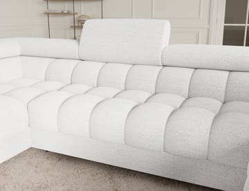 Fectory 6-seters Bubblig hjørnesovesofa med sjeselong og oppbevaring Venstre - Royal 01 - Møbler - Sofaer - Sovesofaer - Hjørnesovesofa