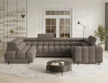 Fectory 6-seters Bubblig hjørnesovesofa med sjeselong og oppbevaring Venstre - Royal 20 - Møbler - Sofaer - Sovesofaer - Hjørnesovesofa