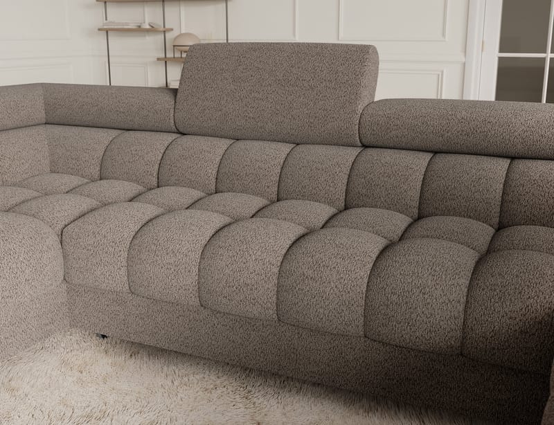 Fectory 6-seters Bubblig hjørnesovesofa med sjeselong og oppbevaring Venstre - Royal 20 - Møbler - Sofaer - Sovesofaer - Hjørnesovesofa