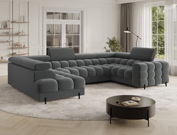 Fectory 6-seters Bubblig hjørnesovesofa med sjeselong og oppbevaring Venstre - Sola 06 - Møbler - Sofaer - Sovesofaer - Hjørnesovesofa
