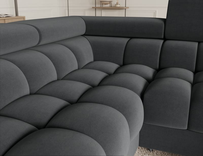 Fectory 6-seters Bubblig hjørnesovesofa med sjeselong og oppbevaring Venstre - Sola 06 - Møbler - Sofaer - Sovesofaer - Hjørnesovesofa