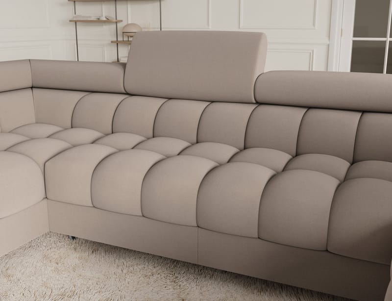 Fectory 6-seters Bubblig hjørnesovesofa med sjeselong og oppbevaring Venstre - Sola 18 - Møbler - Sofaer - Sovesofaer - Hjørnesovesofa