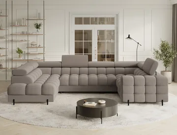 Fectory 6-seters Bubblig hjørnesovesofa med sjeselong og oppbevaring Venstre - Sola 18 - Møbler - Sofaer - Sovesofaer - Hjørnesovesofa