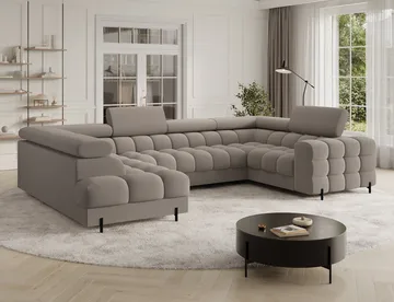 Fectory 6-seters Bubblig hjørnesovesofa med sjeselong og oppbevaring Venstre - Sola 18 - Møbler - Sofaer - Sovesofaer - Hjørnesovesofa