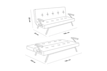 Fennor Sovesofa 3-sits - Grå - Møbler - Sofaer - Sovesofaer - 3 seters sovesofa