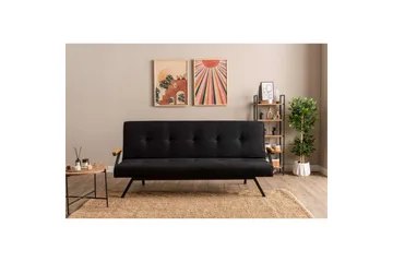 Fennor Sovesofa 3-sits - Sort - Møbler - Sofaer - Sovesofaer - 3 seters sovesofa