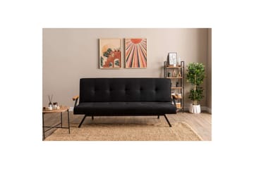 Fennor Sovesofa 3-sits - Sort - Møbler - Sofaer - Sovesofaer - 3 seters sovesofa