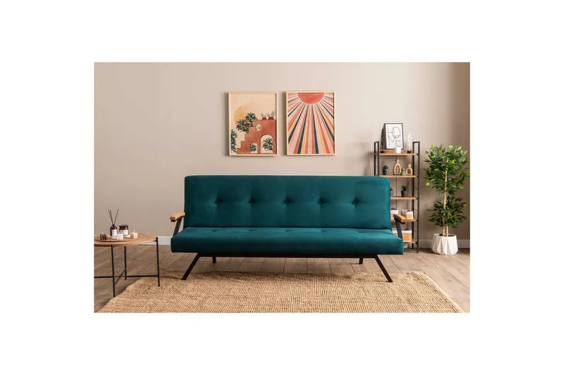 Fennor Sovesofa 3-sits - Petrol Grønn - Møbler - Sofaer - Sovesofaer - 3 seters sovesofa