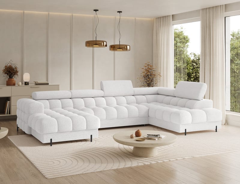 Feraria 6-seters boblete sovesofa med divan og sjeselong, oppbevaring, høyre - Royal 01 - Møbler - Sofaer - Sovesofaer - Hjørnesovesofa