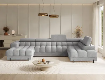 Feraria 6-seters boblete sovesofa med divan og sjeselong, oppbevaring, høyre - Royal 03 - Møbler - Sofaer - Sovesofaer - Hjørnesovesofa