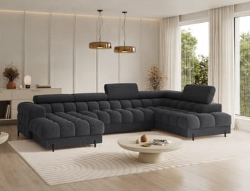 Feraria 6-seters boblete sovesofa med divan og sjeselong, oppbevaring, høyre - Royal 05 - Møbler - Sofaer - Sovesofaer - Hj ørnesovesofa