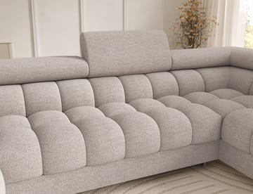 Feraria 6-seters boblete sovesofa med divan og sjeselong, oppbevaring, høyre - Royal 18 - Møbler - Sofaer - Sovesofaer - Hjørnesovesofa