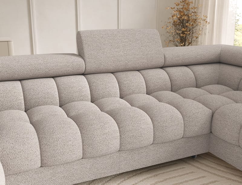 Feraria 6-seters boblete sovesofa med divan og sjeselong, oppbevaring, høyre - Royal 18 - Møbler - Sofaer - Sovesofaer - Hjørnesovesofa