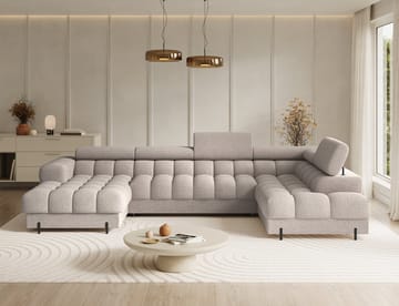 Feraria 6-seters boblete sovesofa med divan og sjeselong, oppbevaring, høyre - Royal 18 - Møbler - Sofaer - Sovesofaer - Hjørnesovesofa