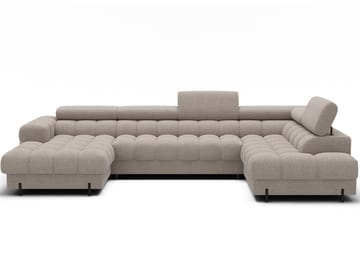 Feraria 6-seters boblete sovesofa med divan og sjeselong, oppbevaring, høyre - Royal 18 - Møbler - Sofaer - Sovesofaer - Hjørnesovesofa