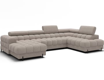 Feraria 6-seters boblete sovesofa med divan og sjeselong, oppbevaring, høyre - Royal 18 - Møbler - Sofaer - Sovesofaer - Hjørnesovesofa
