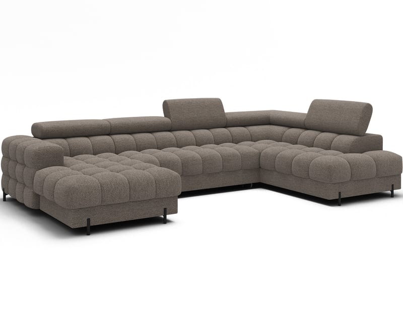 Feraria 6-seters boblete sovesofa med divan og sjeselong, oppbevaring, høyre, Royal 20