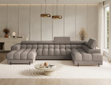 Feraria 6-seters boblete sovesofa med divan og sjeselong, oppbevaring, høyre - Royal 20 - Møbler - Sofaer - Sovesofaer - Hjørnesovesofa