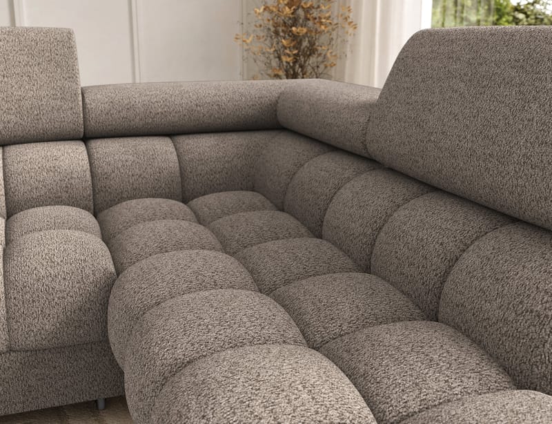 Feraria 6-seters boblete sovesofa med divan og sjeselong, oppbevaring, høyre - Royal 20 - Møbler - Sofaer - Sovesofaer - Hjørnesovesofa